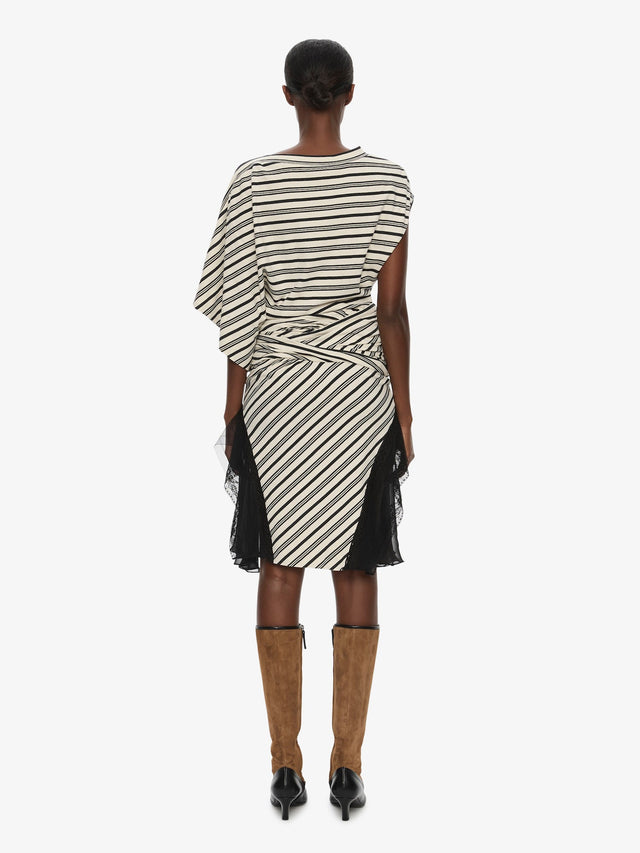 Striped Jersey Panelled Tee Dress