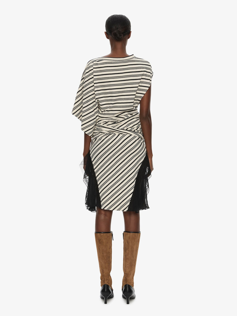Striped Jersey Panelled Tee Dress - Image 3