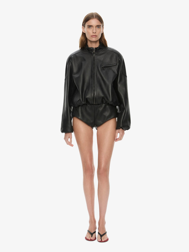 Dannie Leather Zipped One Piece