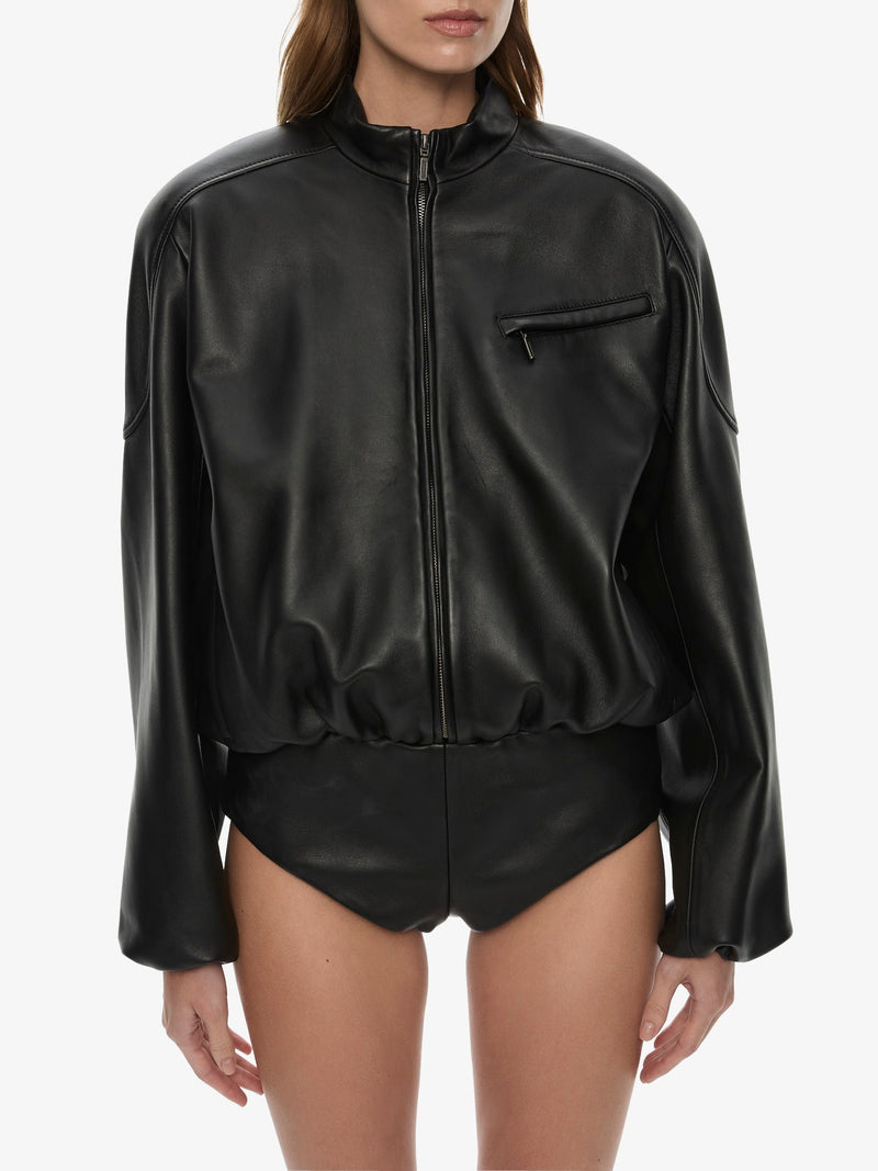 Dannie Leather Zipped One Piece - Image 3