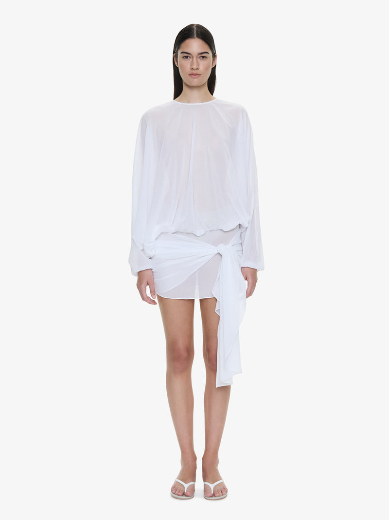 Porto Tie Long Sleeve Mini Dress - Image 1