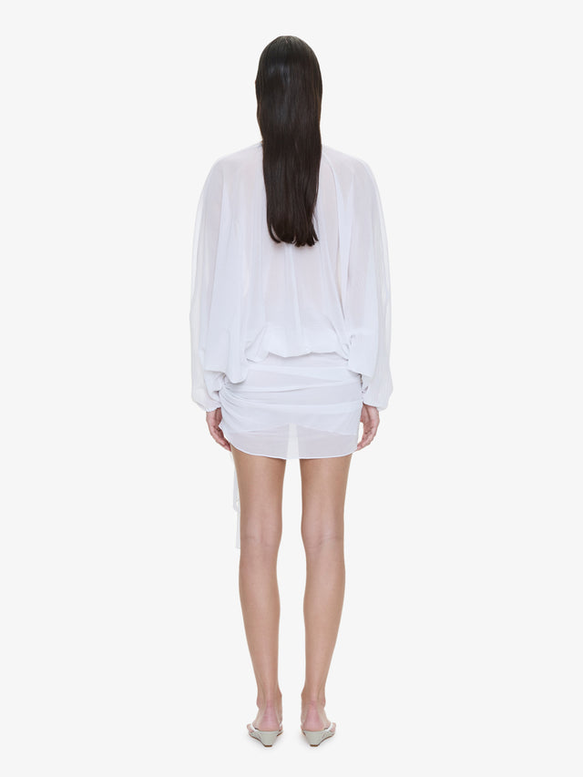 Porto Tie Long Sleeve Mini Dress