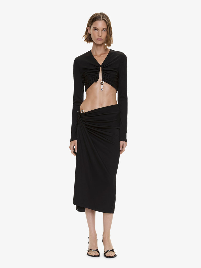 Droplet Crystal Pendant Long Sleeve Top - Image 1