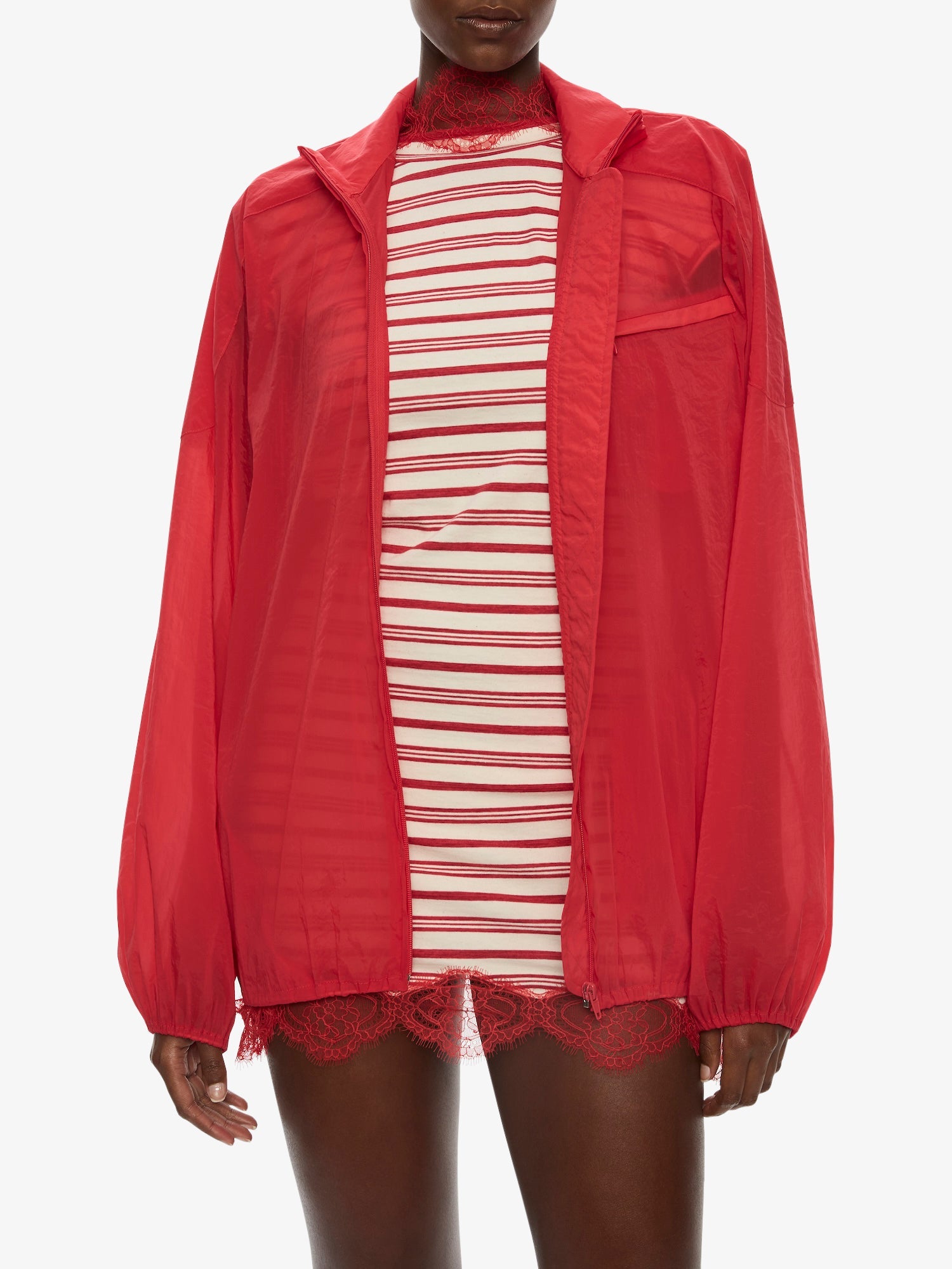 Dannie Lucent Mottled Sheer Bomber