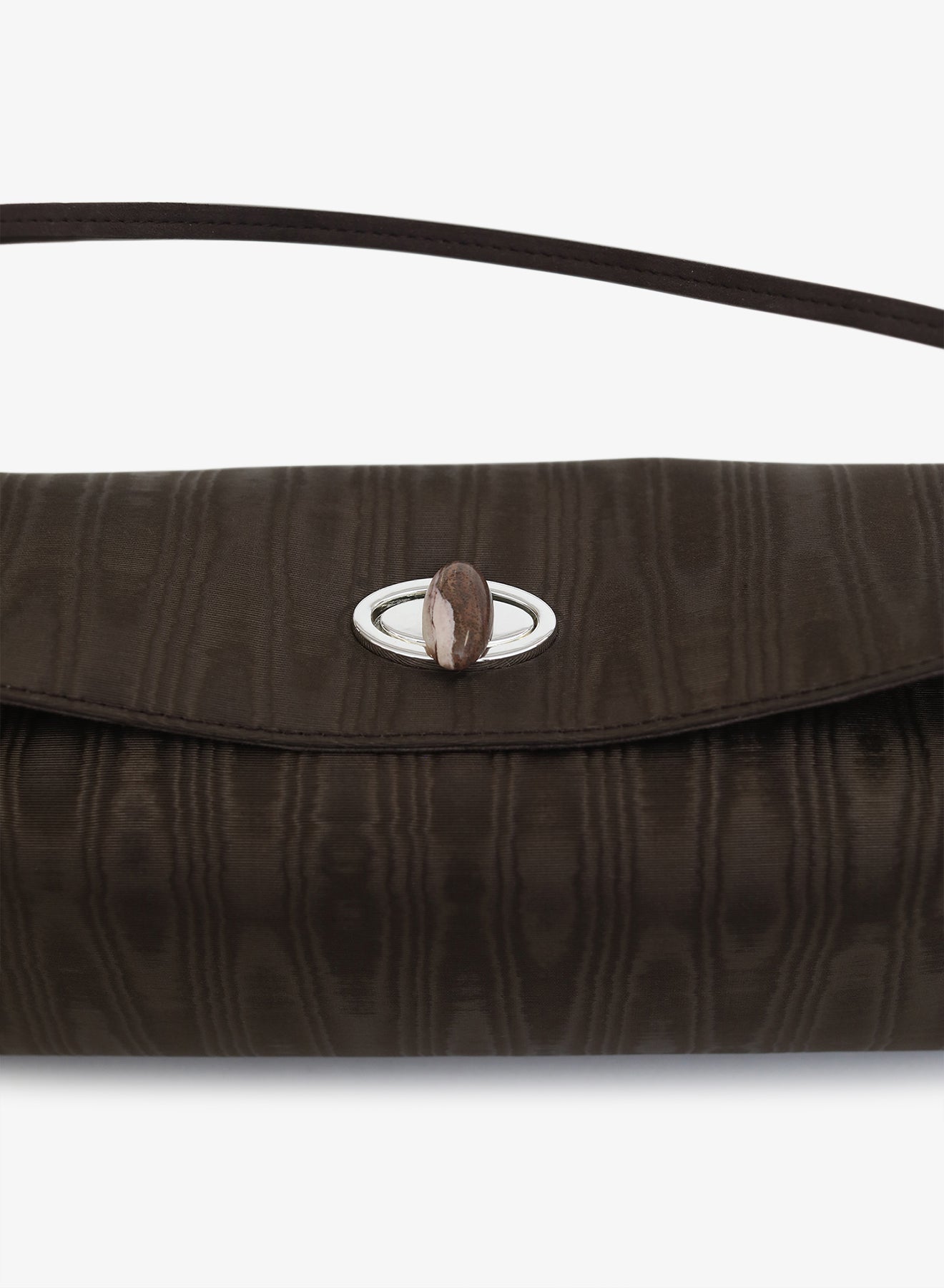 Doba Quartz Turnlock Moire Shoulder Bag
