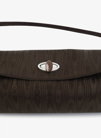 Doba Quartz Turnlock Moire Shoulder Bag
