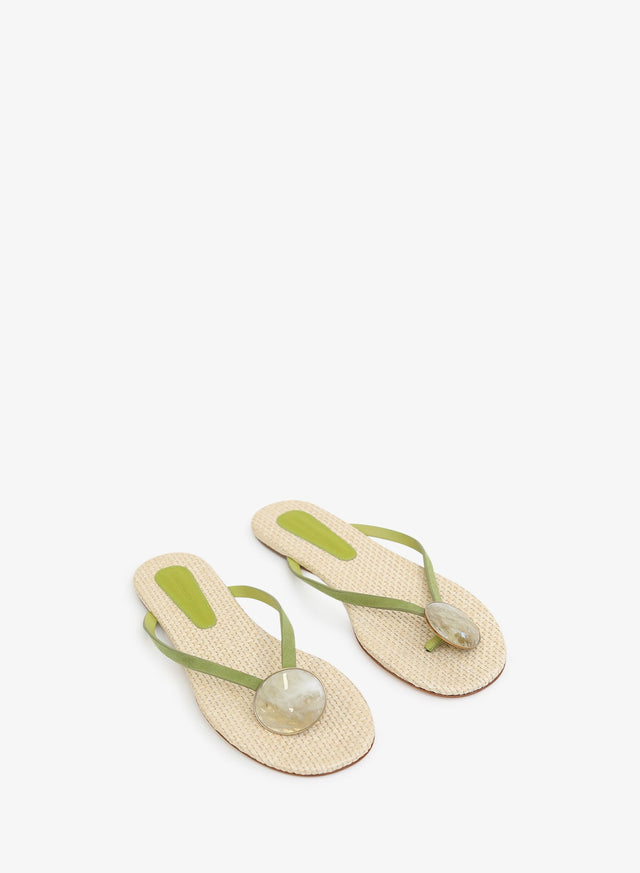 Aura Quartz Raffia Flip Flop