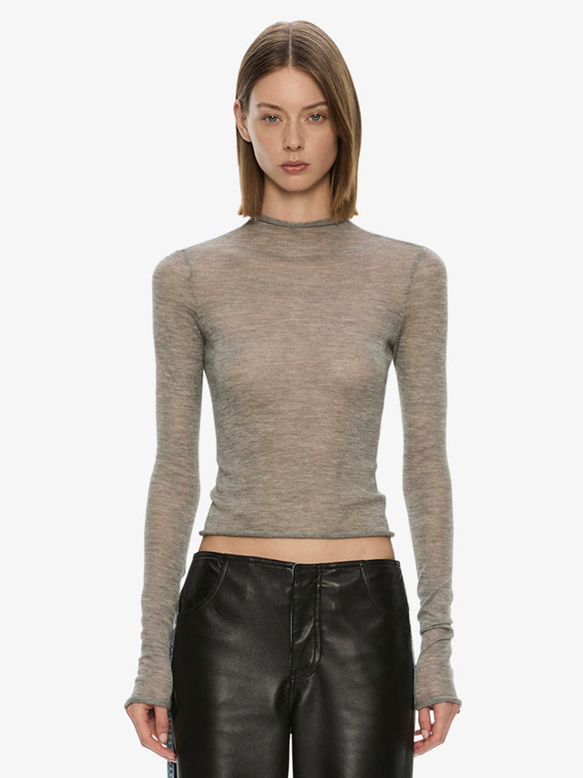 Lenny Cashmere Long Sleeve Knit Top