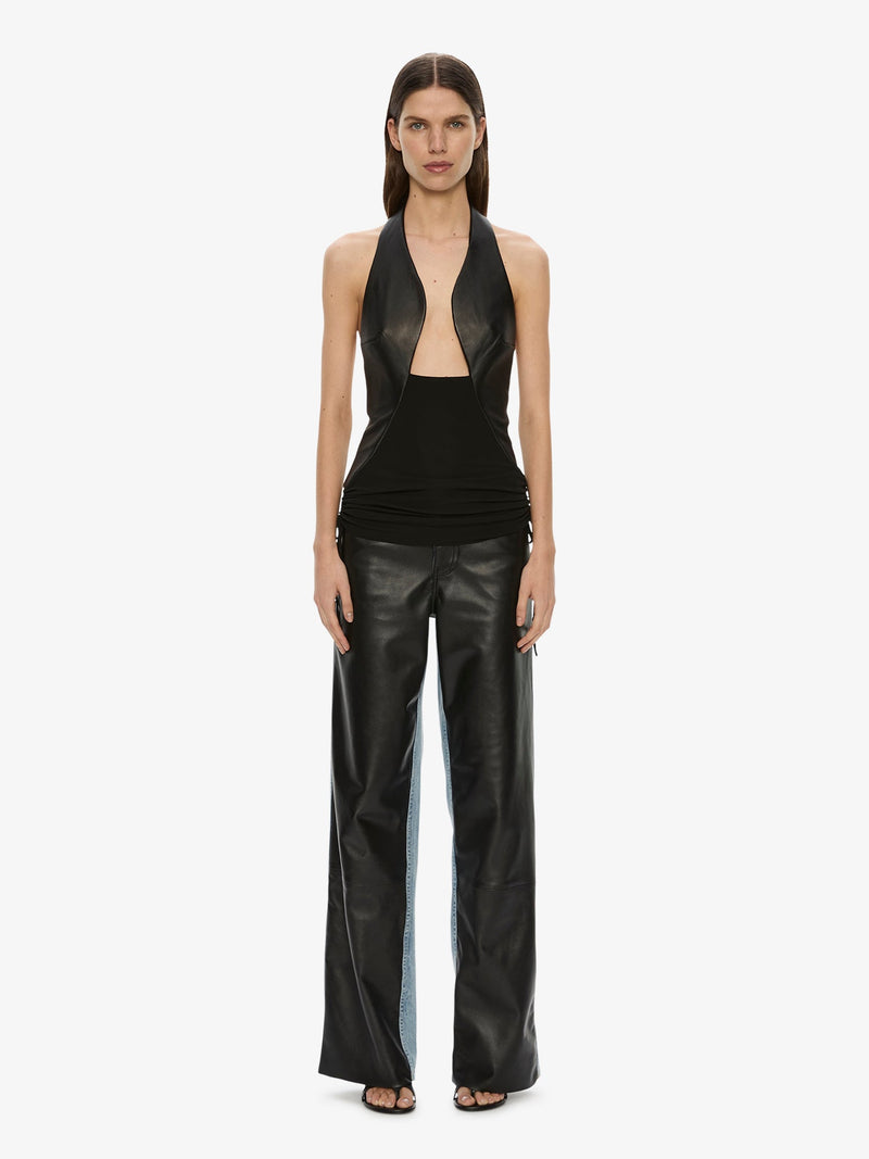 Tailored Slope Leather Halter Top - Image 1