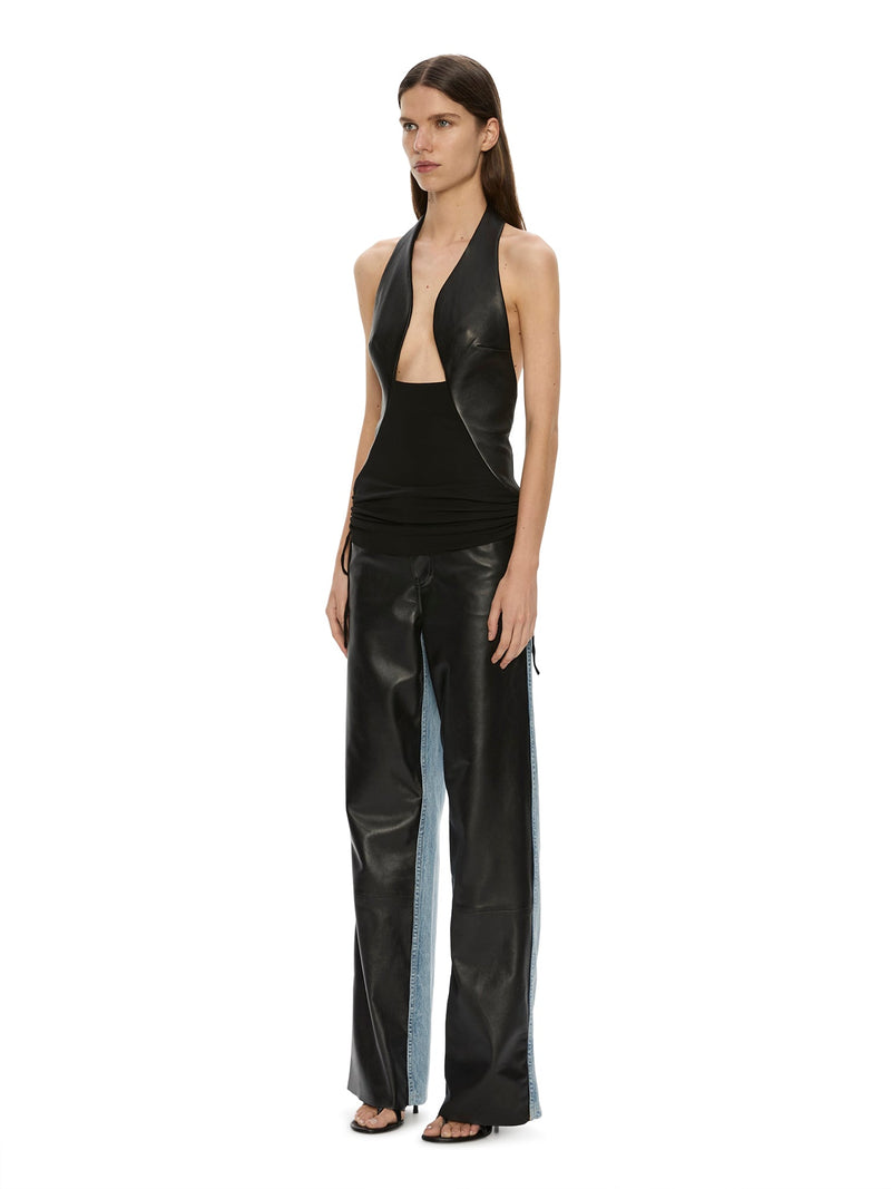 Tailored Slope Leather Halter Top - Image 2