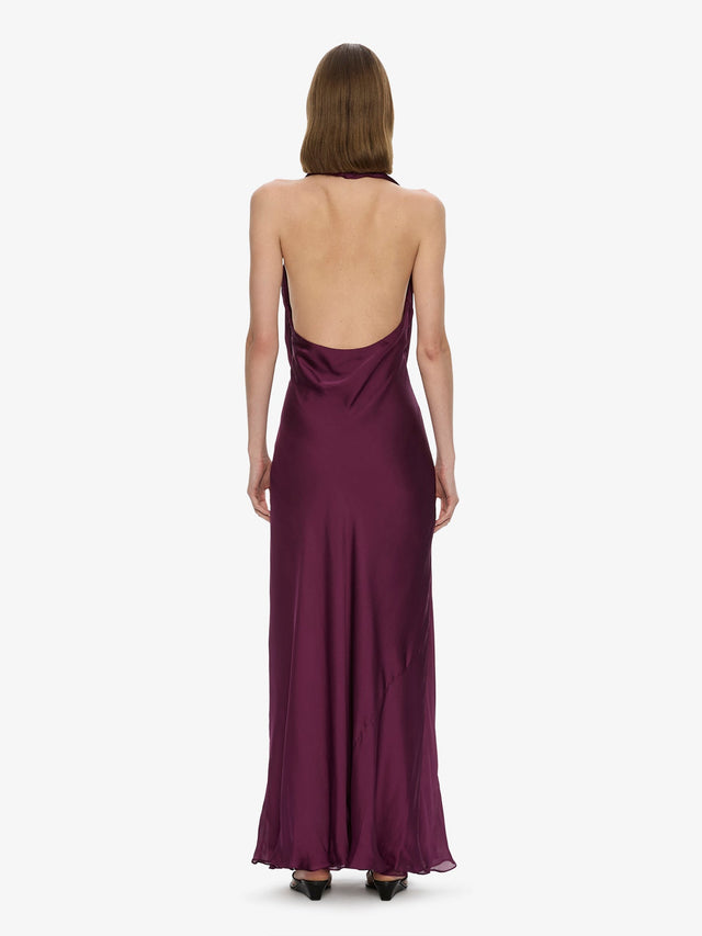 Cesura Cowl Lace Halter Gown