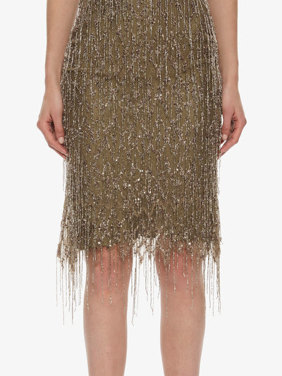 Gilded Chevron Lace Tank Dress