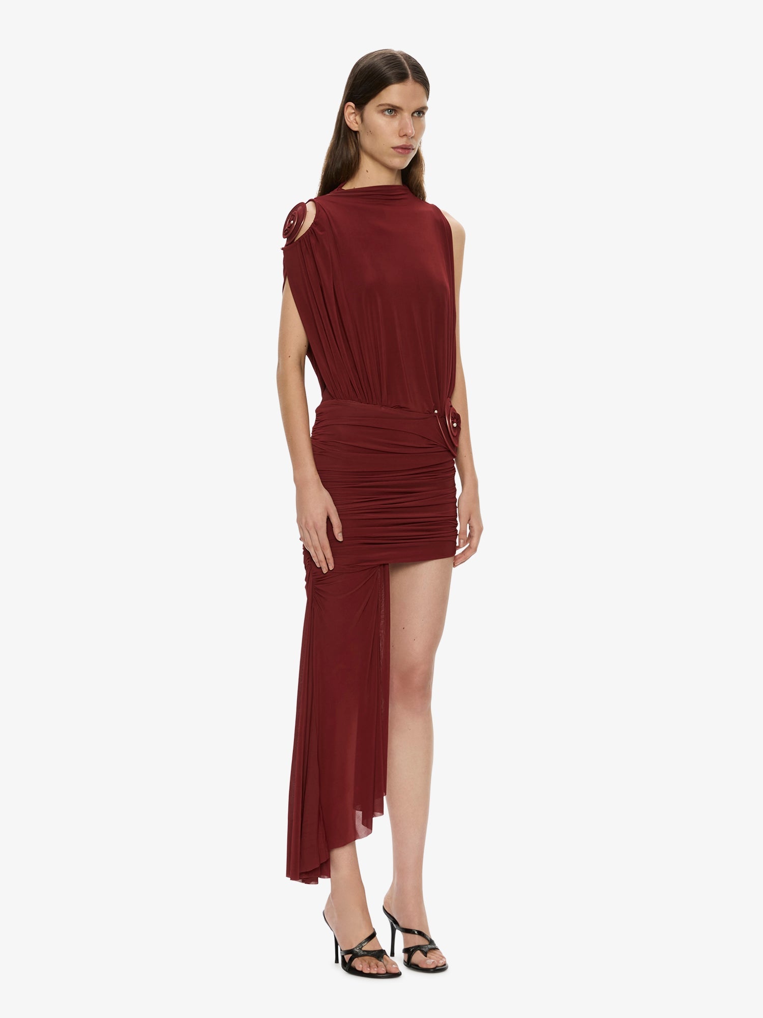 Aurelia Sculpted Spiral Cascade Mini Dress