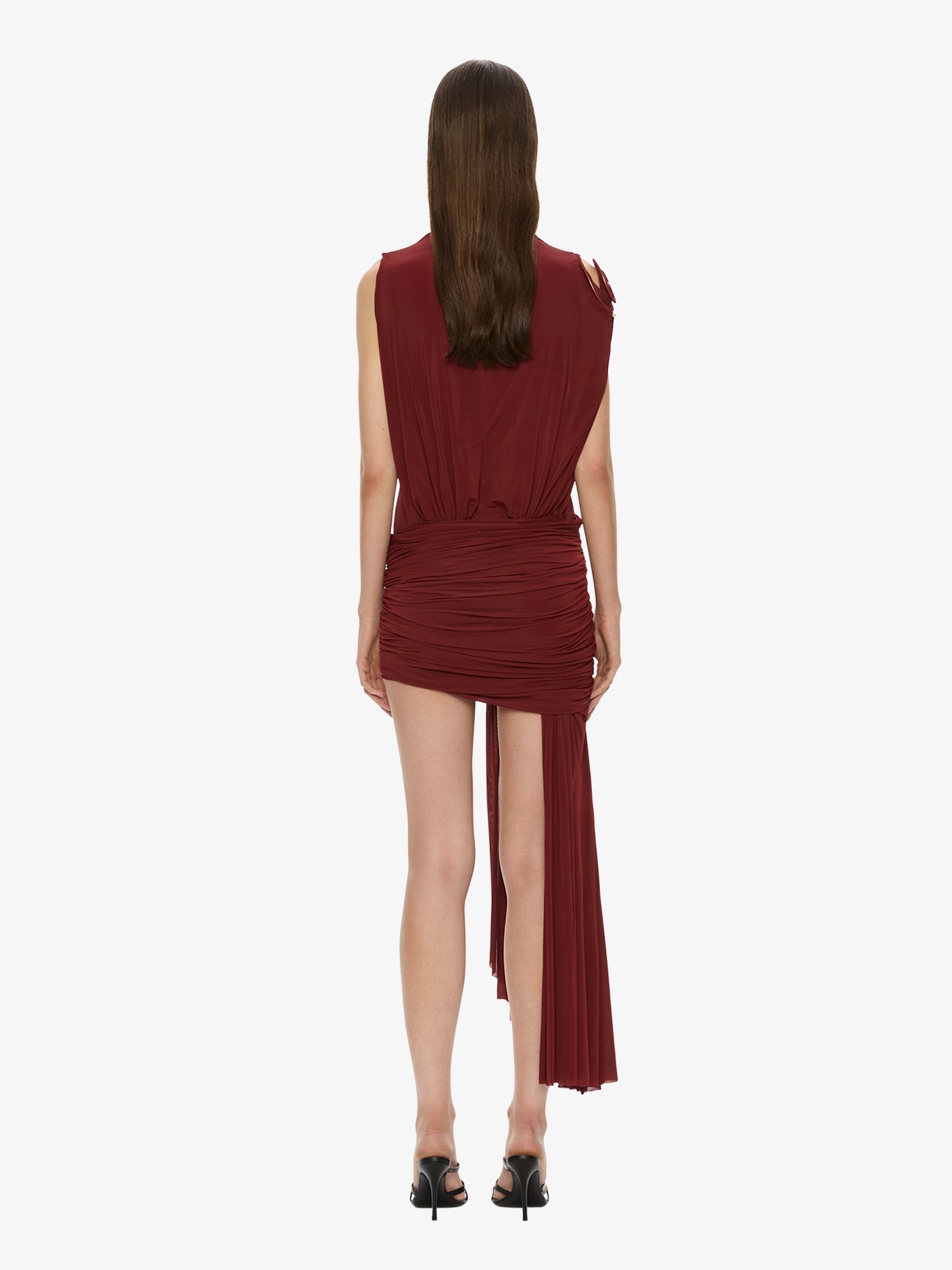 Aurelia Sculpted Spiral Cascade Mini Dress