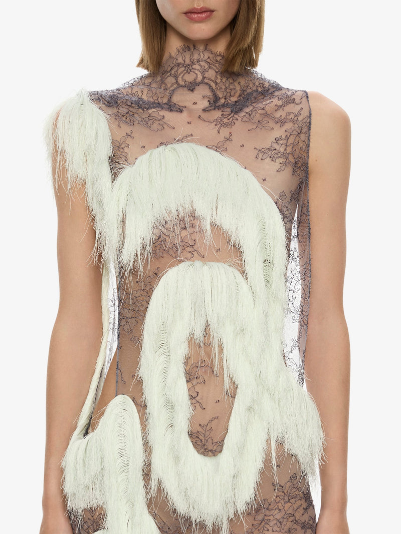 Fringed Lace Dress - Image 3