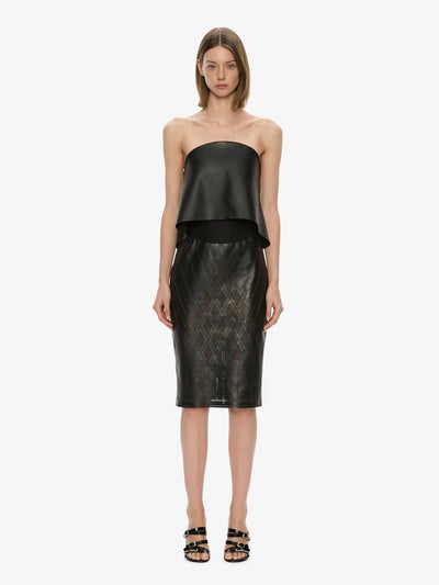 Perforated Sheath Leather Dress