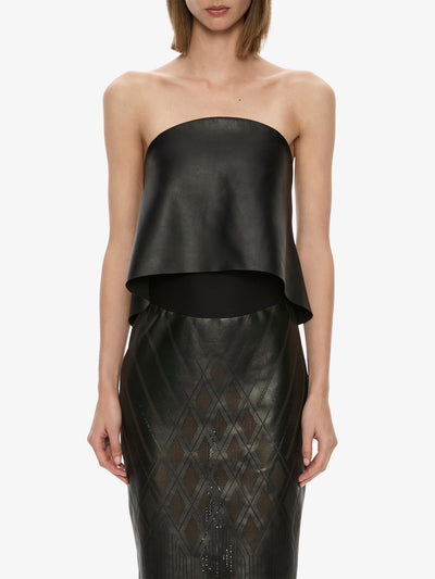 Perforated Sheath Leather Dress