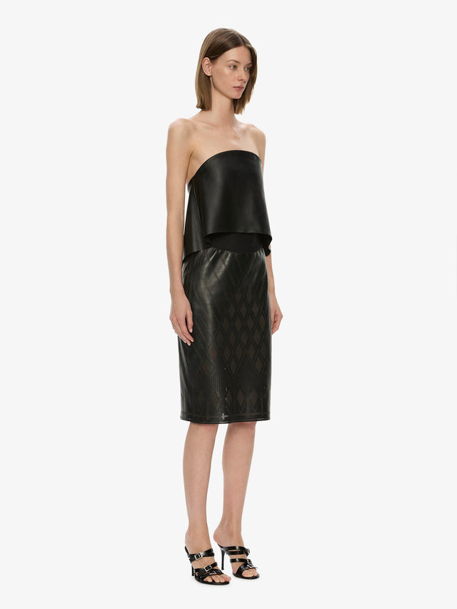 Perforated Sheath Leather Dress