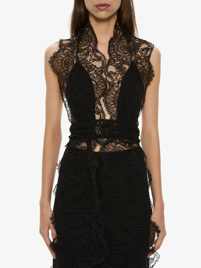 Spiral Lace Scarf Dress