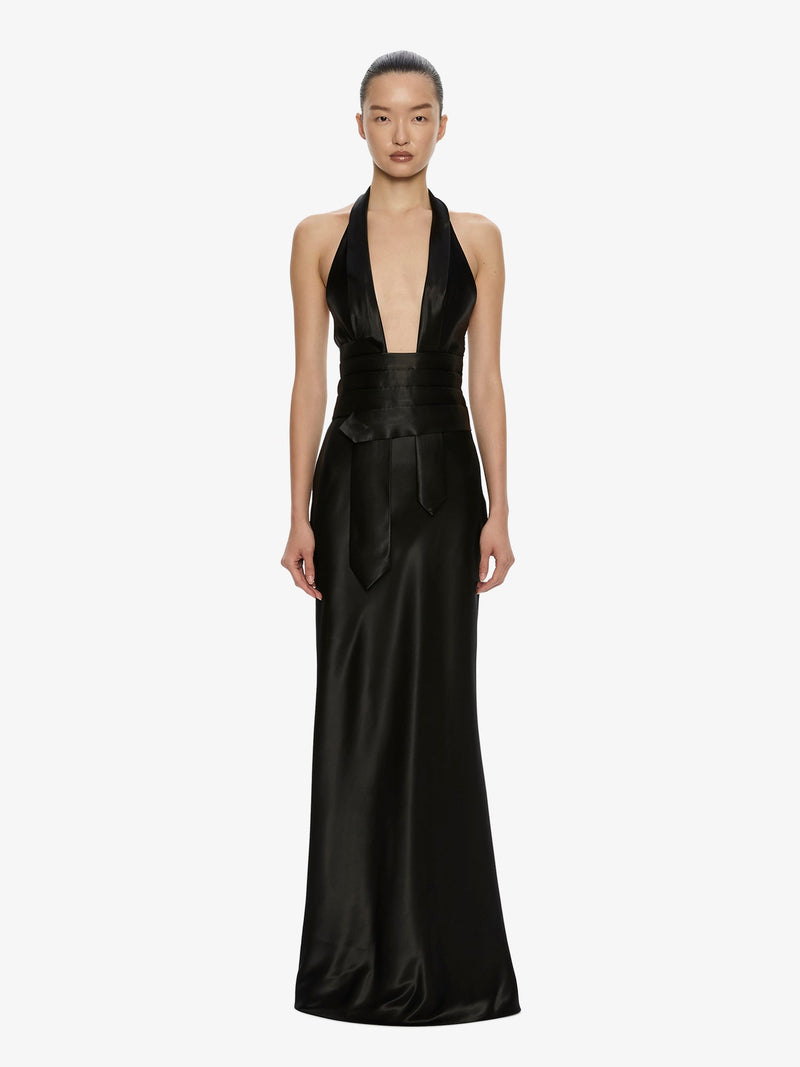 Reyer Satin Tie Gown - Image 1