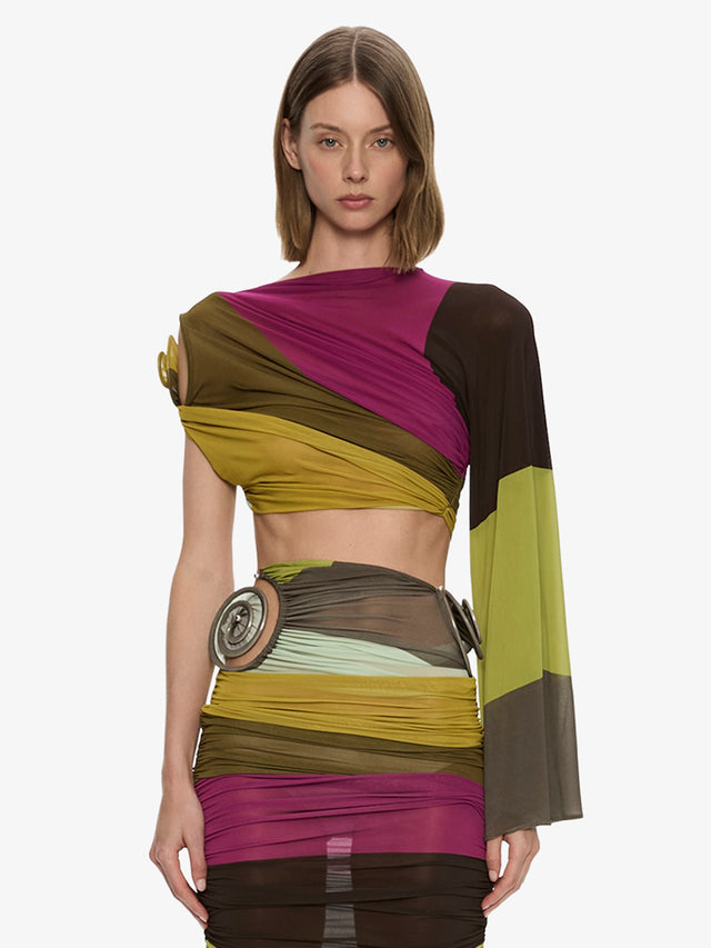 Aurelia Sculpted Spiral Gathered Skirt