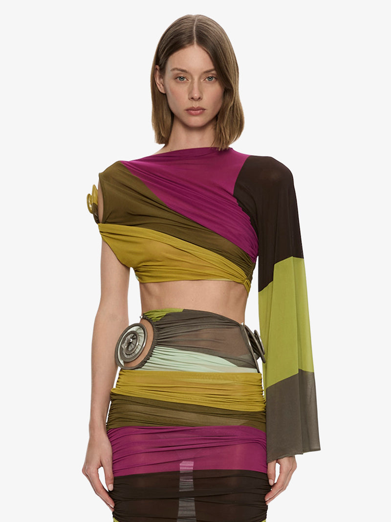 Aurelia Sculpted Spiral Drape Top - Image 1