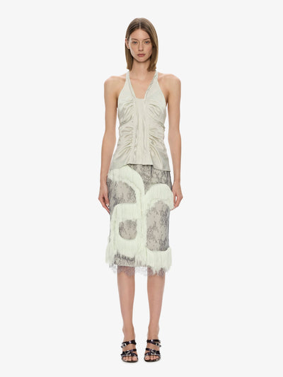 Fringed Lace Skirt Dark Smoke Vapour