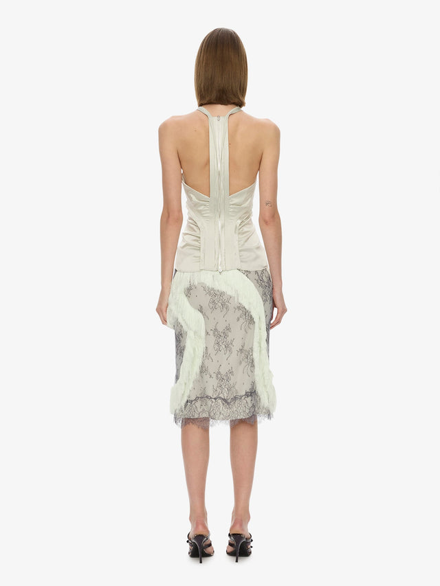 Fringed Lace Skirt Dark Smoke Vapour