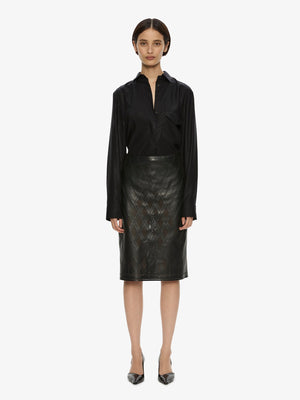 Perforated Leather Skirt