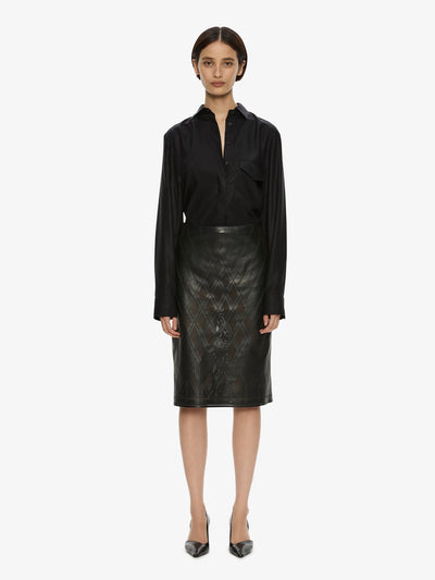 Perforated Leather Skirt