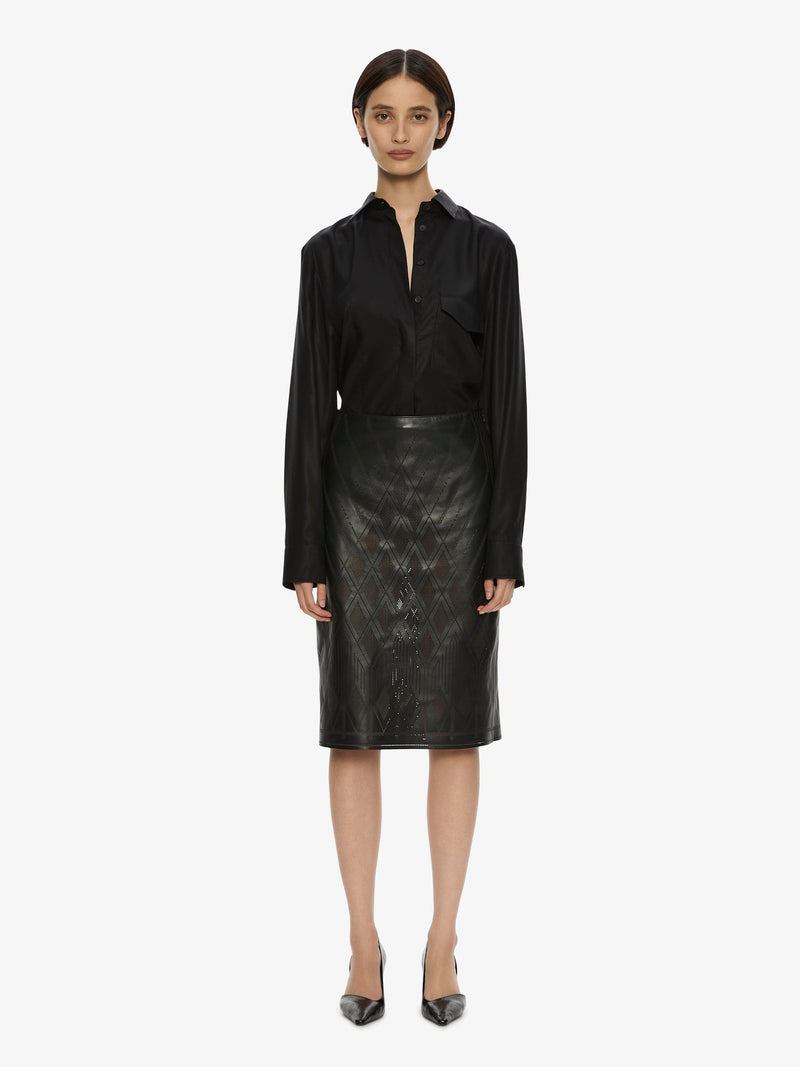 Perforated Leather Skirt - Image 1