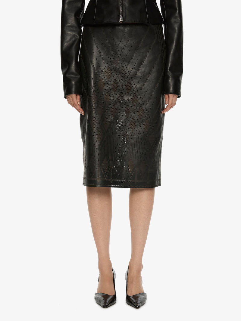 Perforated Leather Skirt - Image 4
