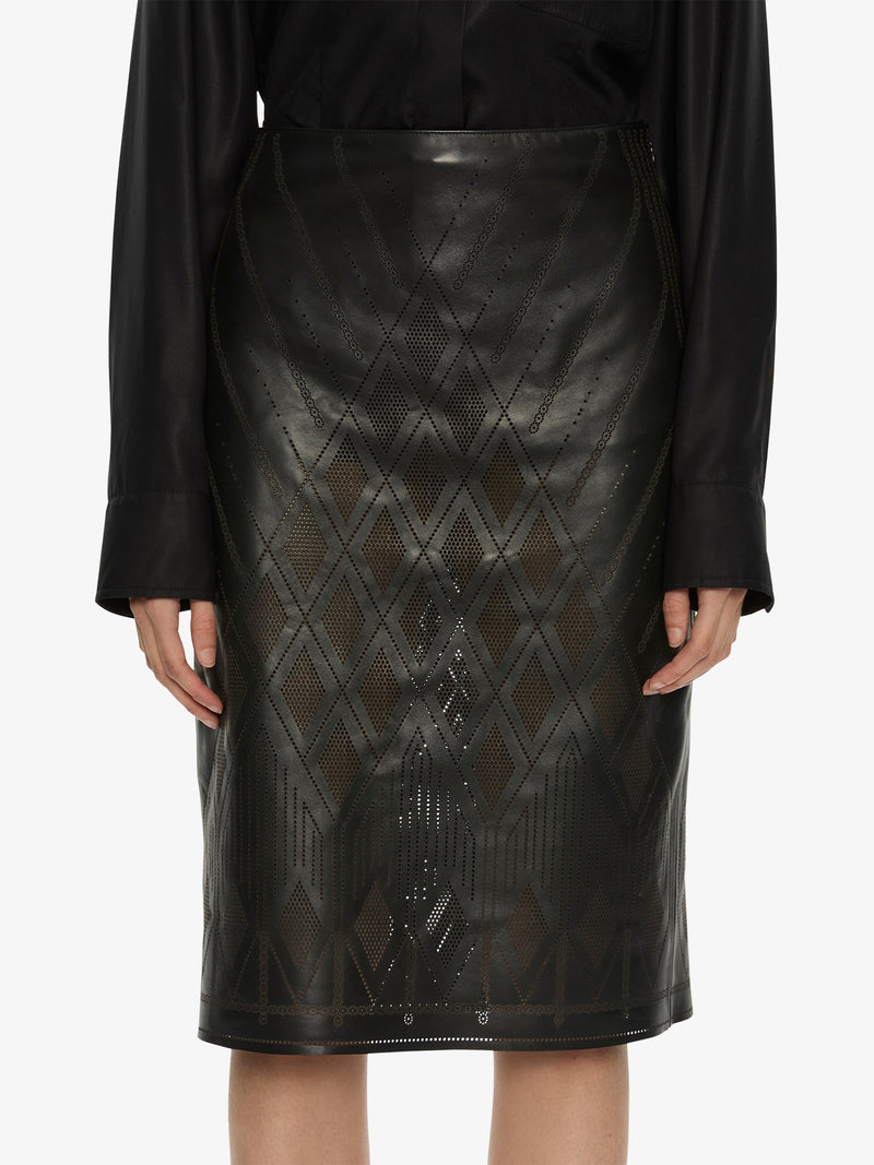 Perforated Leather Skirt - Image 3
