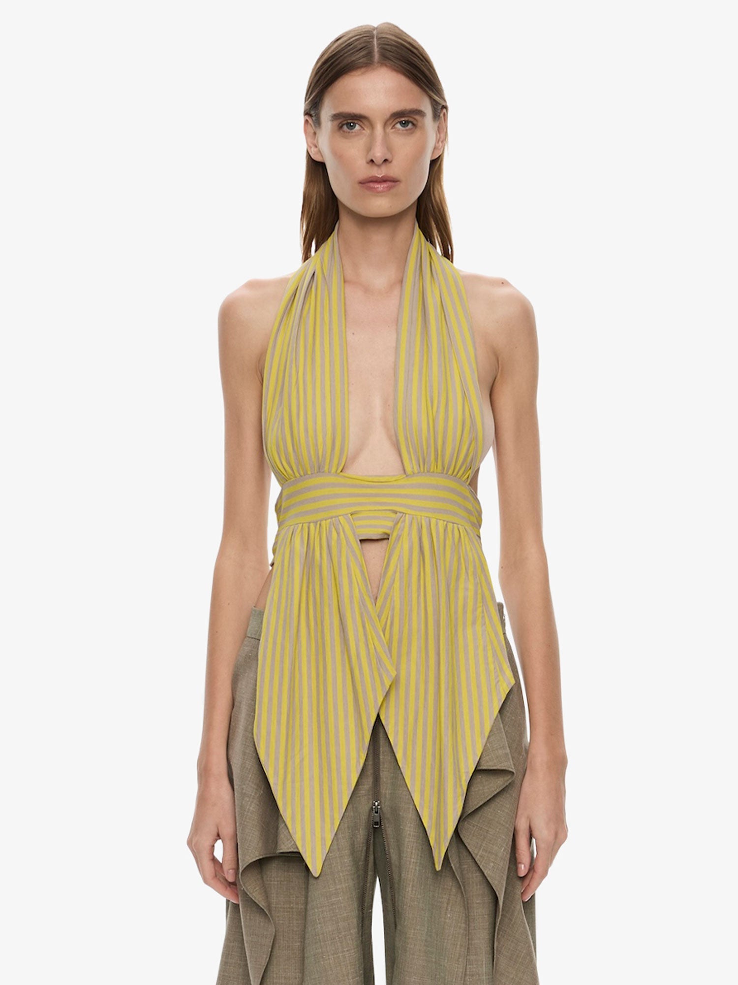 Scarf Draped Halter Top