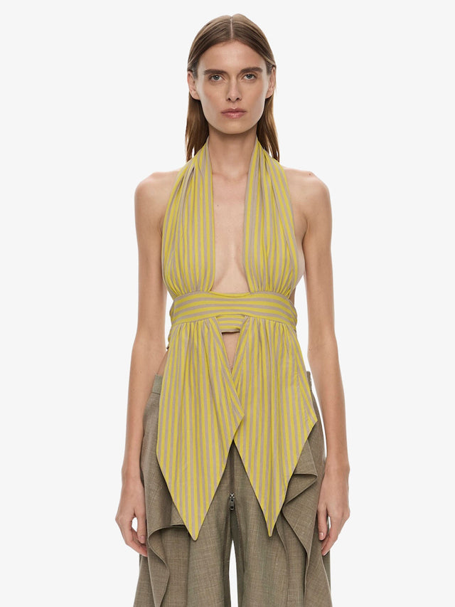 Scarf Draped Halter Top