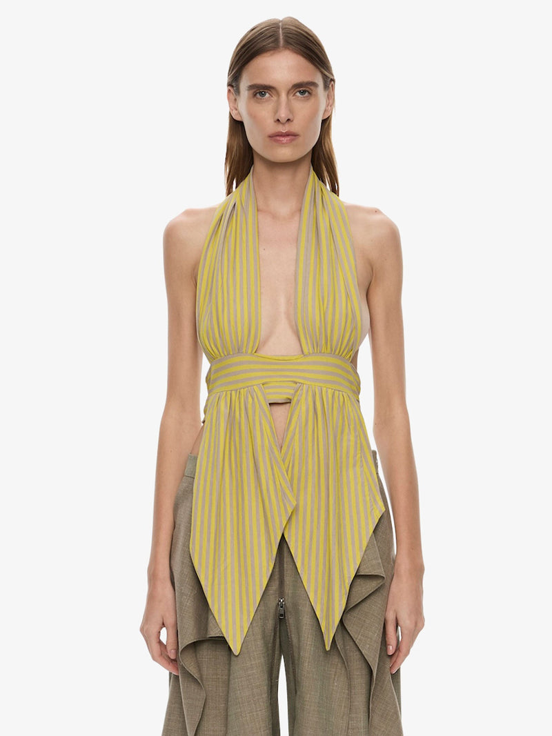 Scarf Draped Halter Top - Image 1