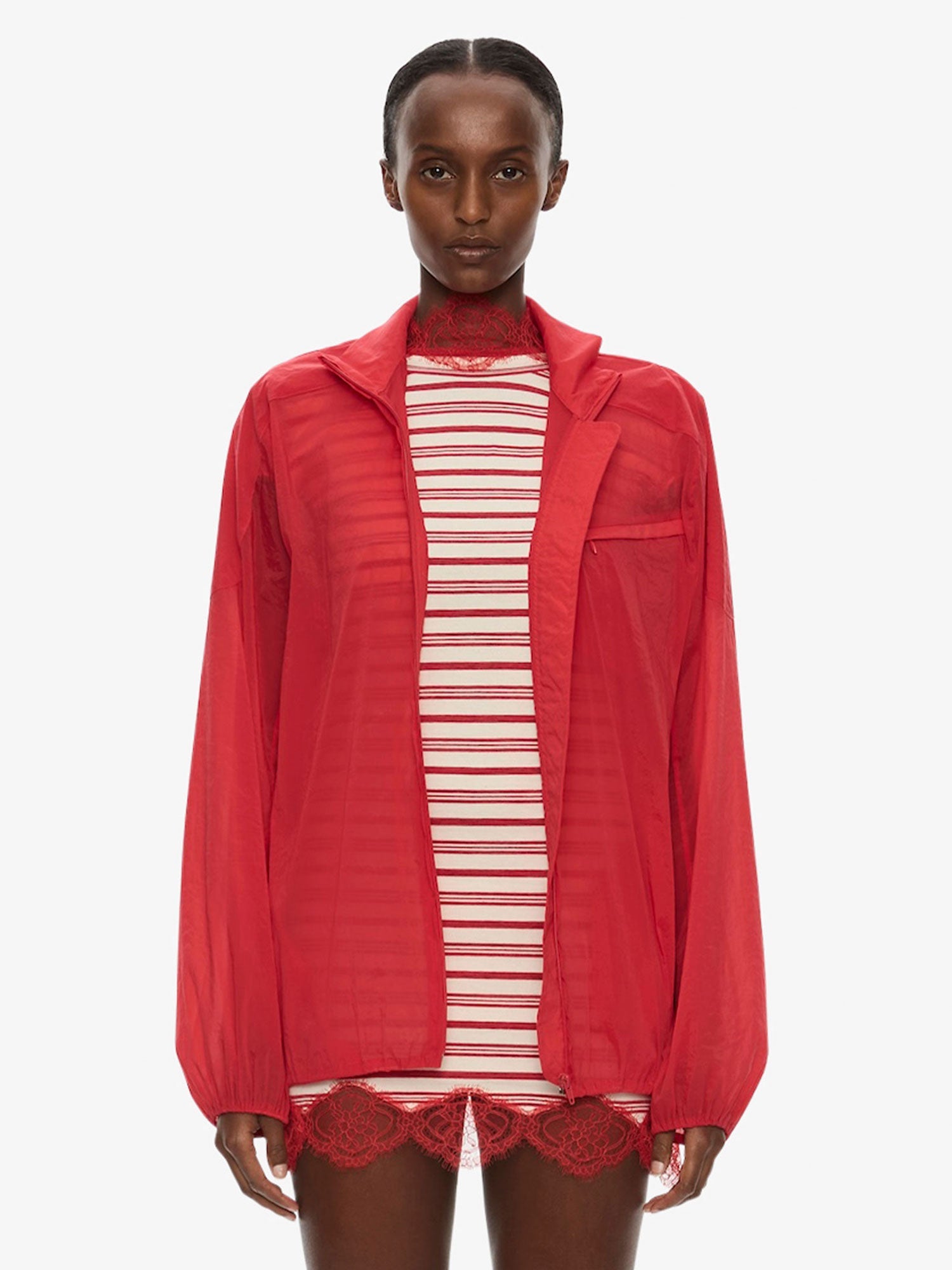 Dannie Lucent Mottled Sheer Bomber