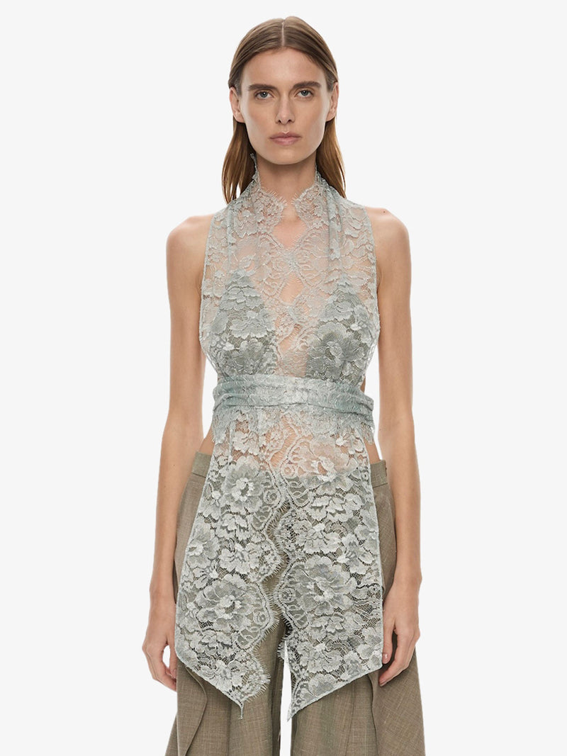 Moonlit Patina Lace Scarf Top - Image 1