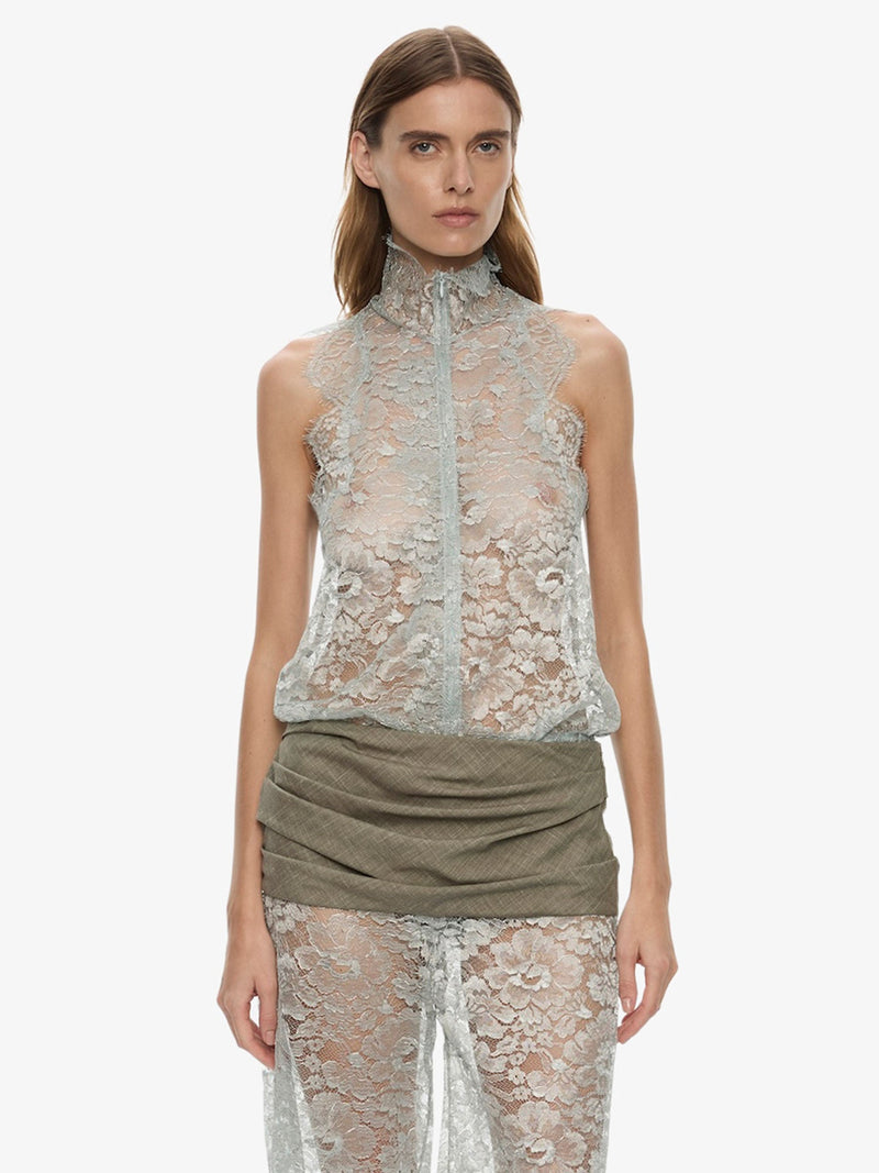 Moonlit Patina Lace Zipped One Piece - Image 1
