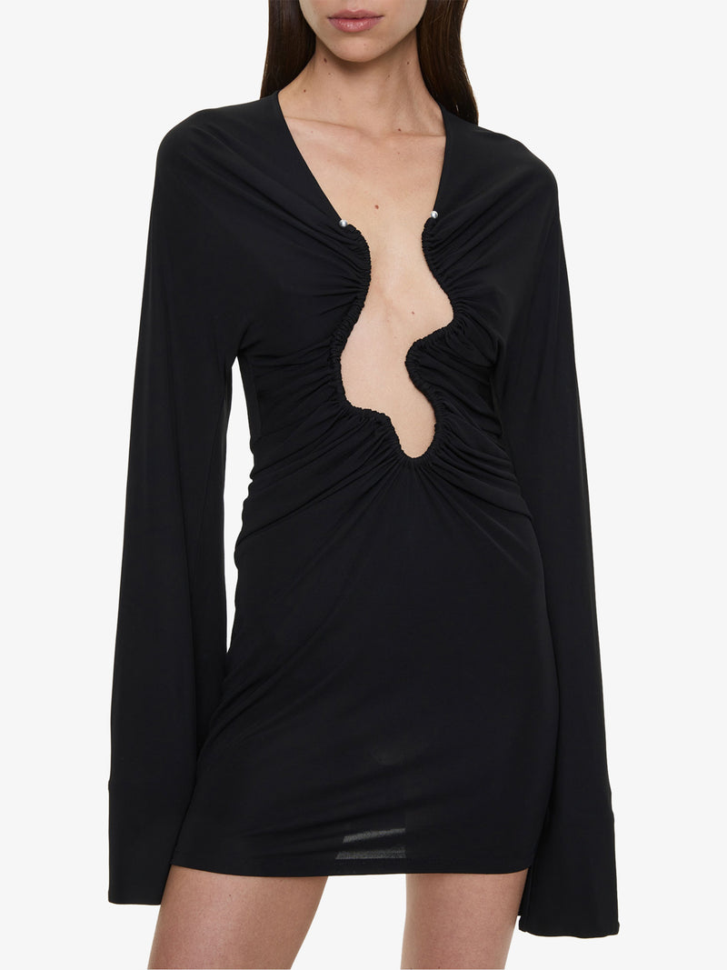 Salacia Ruched Long Sleeve Mini Dress - Image 3