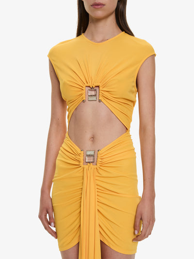 Bezel Quartz Disconnect Short Sleeve Dress