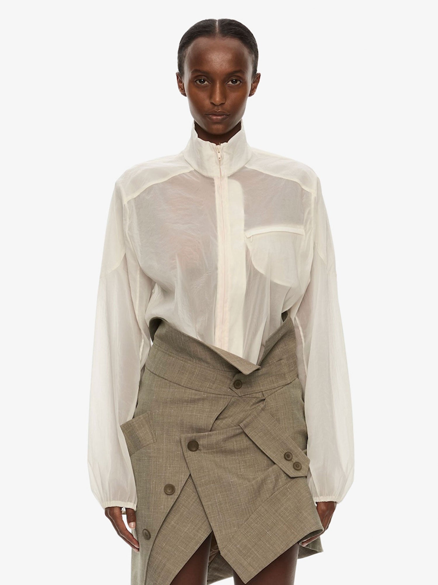 Dannie Lucent Mottled Sheer Bomber