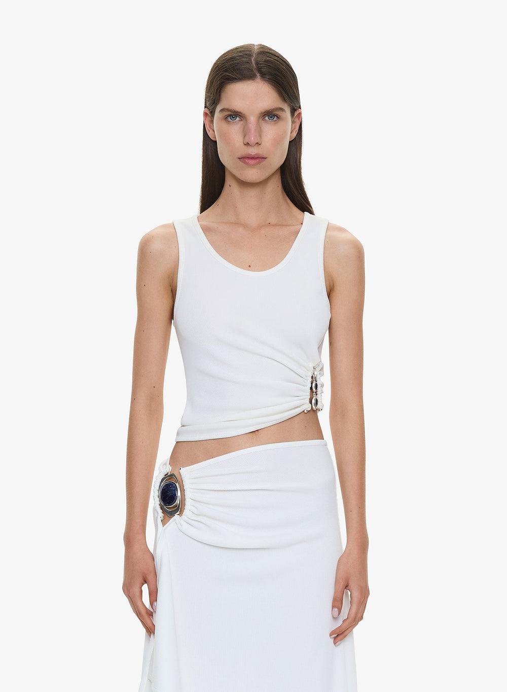 Droplet Crystal Ruched Tank