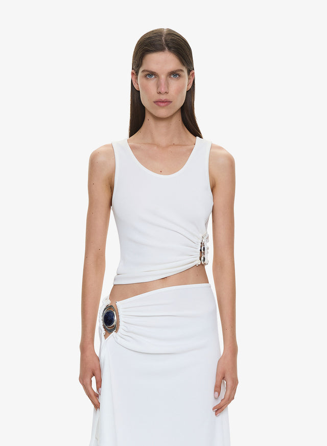 Droplet Crystal Ruched Tank