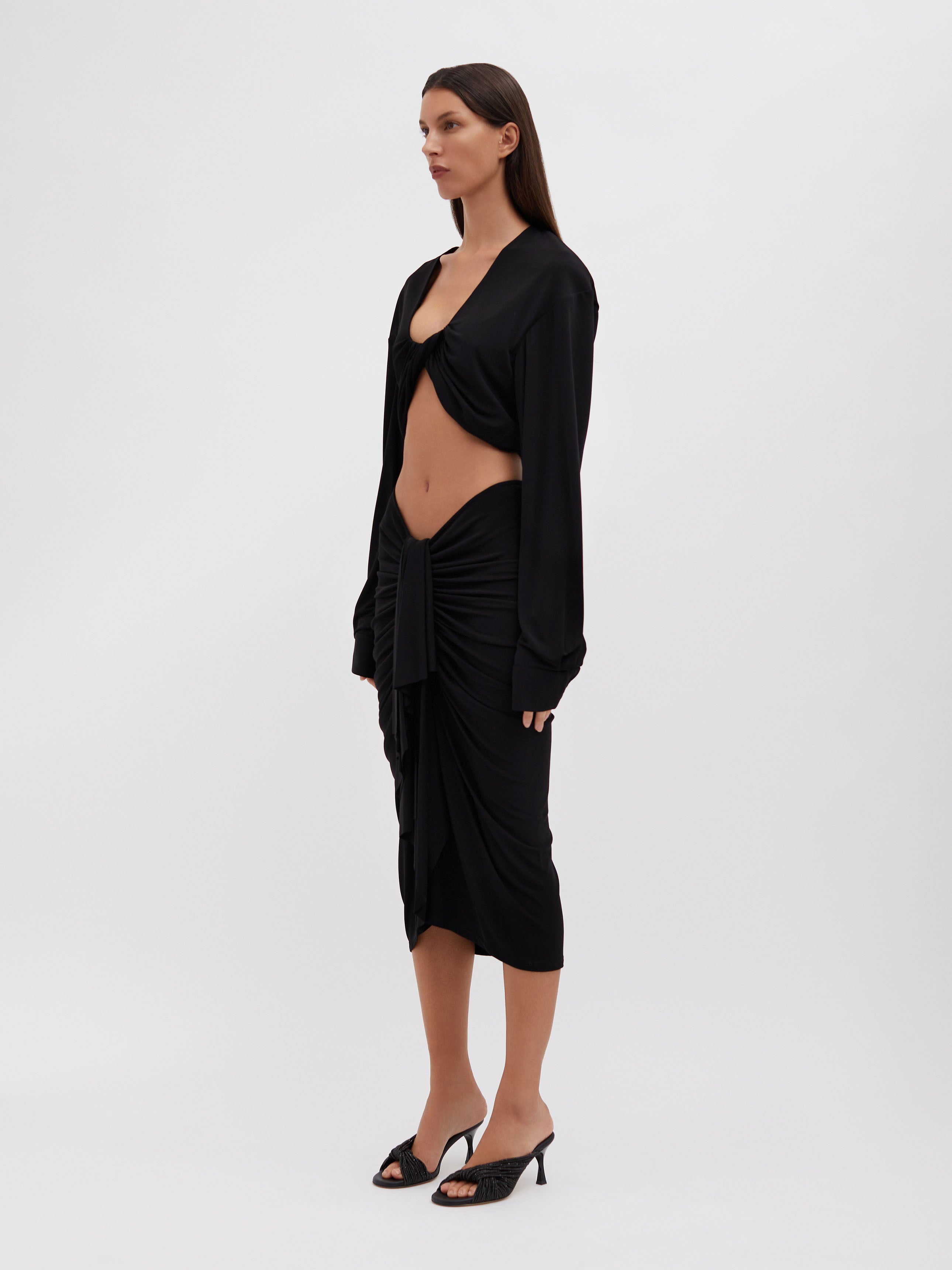 Vivenda Drape Long Sleeve Top