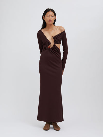 Spiral Crystal Long Sleeve Dress