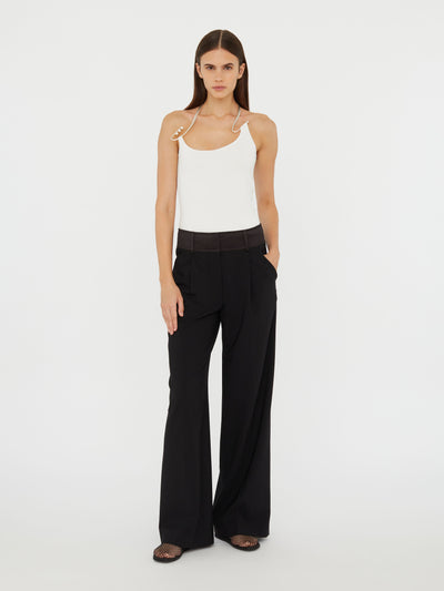 Satin Waist Tailored Trouser