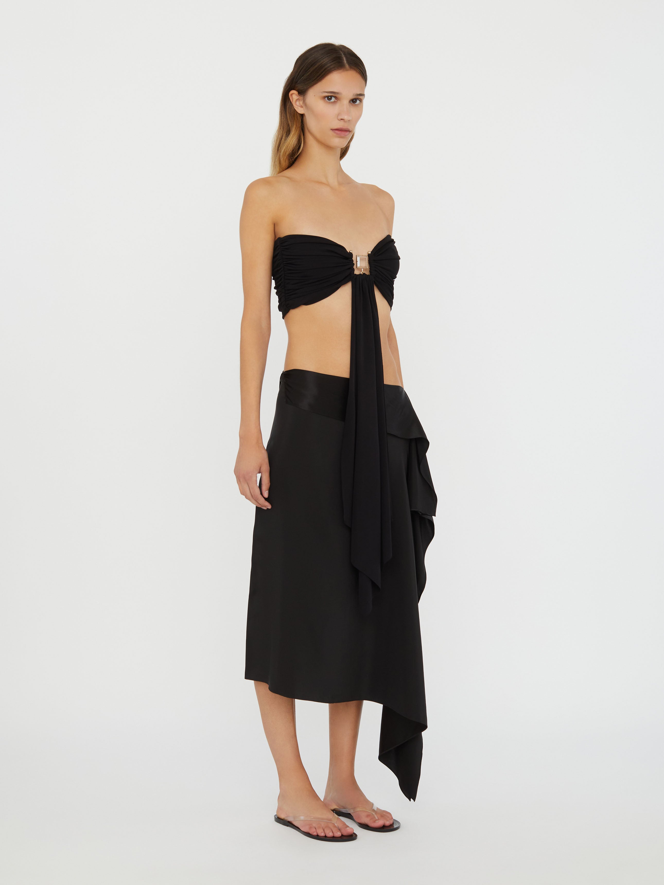 Crosscut Floating Silk Skirt