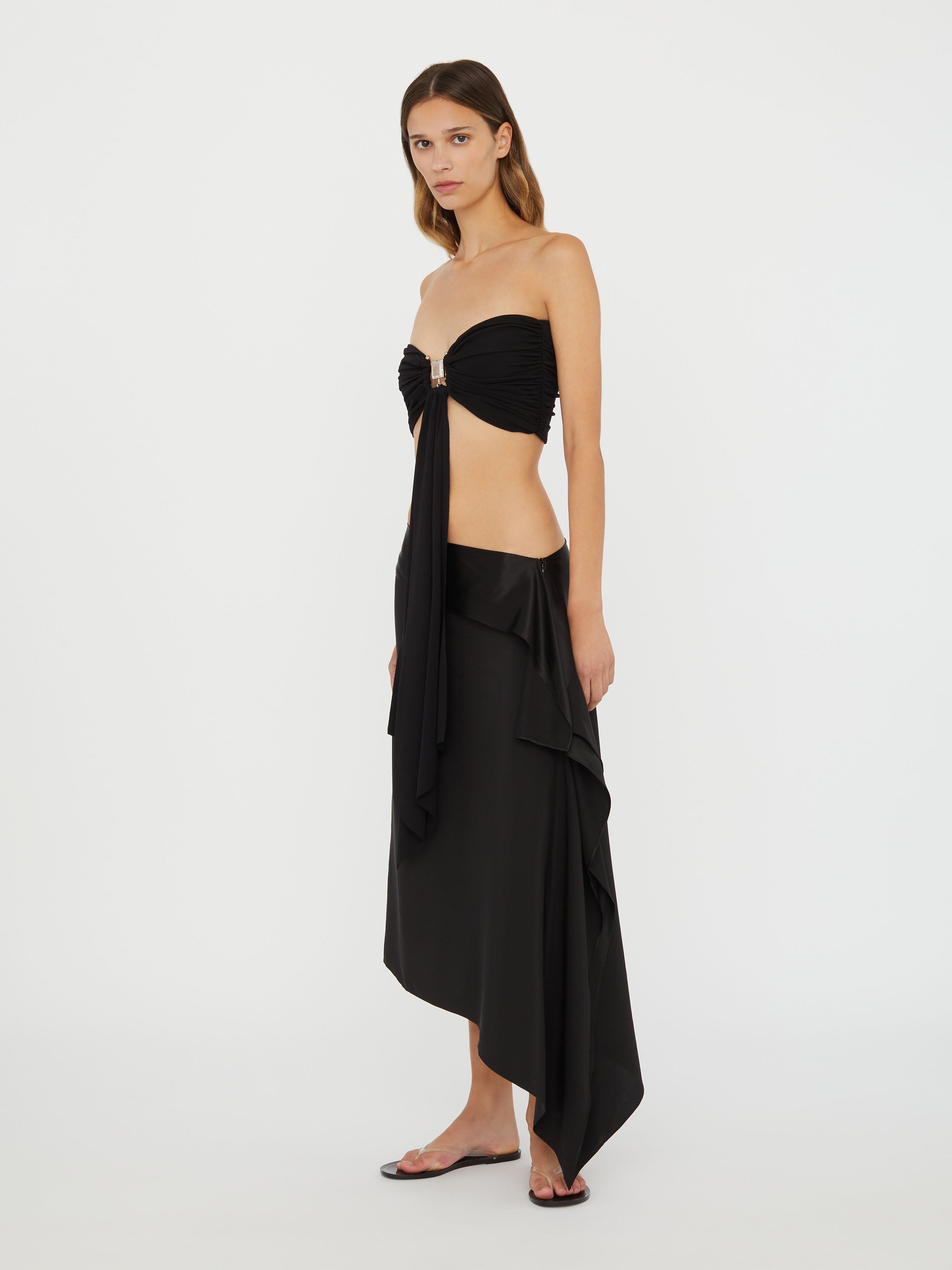 Crosscut Floating Silk Skirt