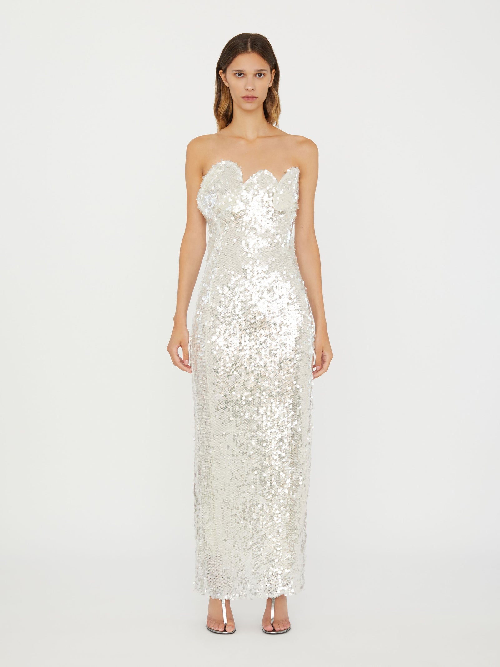 Opaline Sequin Strapless Gown